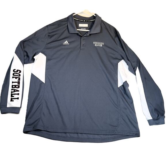 Adidas Climalite Polo Shirt Sz XL Mississippi State Softball Performance Wicking - Picture 1 of 13